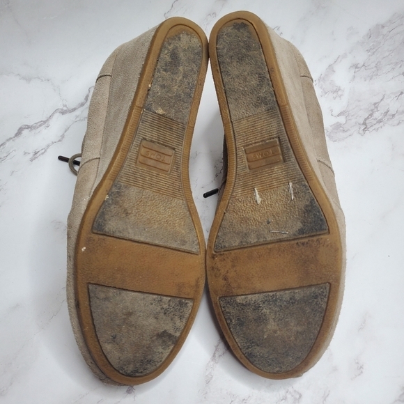 Toms Suede Wedge Lace-Up Tan Desert Boots Booties Ankle Boots Women's 8.5 - Picture 7 of 9